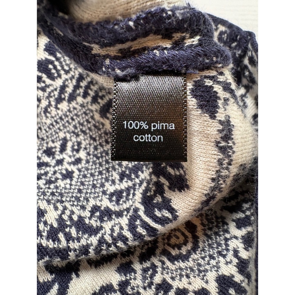 Peruvian Connection Maxi Skirt Anjali 100% Pima Cotton Floral Jacquard Blue M - Picture 6 of 11